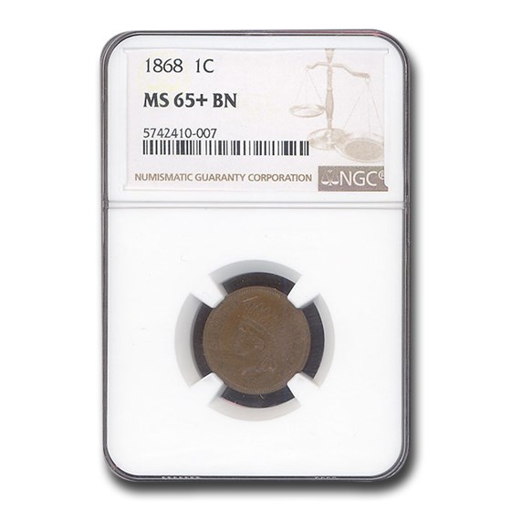 1868 Indian Head Cent MS-65+ NGC (Brown) 1868 Indian Head Cent MS-65+ NGC (Brown)